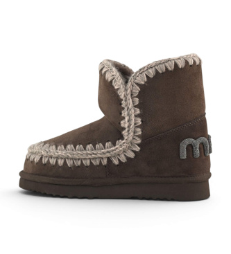 Mou Bottines en Cuir Eskimo 18 Glitter Logo marron