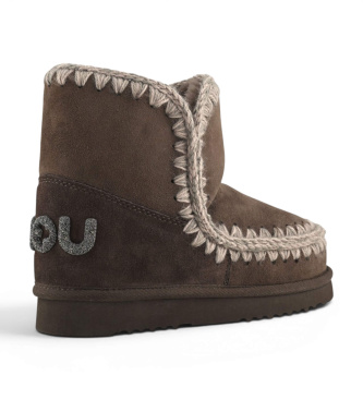 Mou Bottines en Cuir Eskimo 18 Glitter Logo marron