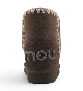 Mou Bottines en Cuir Eskimo 18 Glitter Logo marron