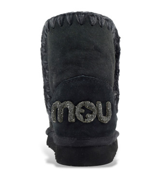 Mou Lederstiefeletten Eskimo 18 Glitter Logo schwarz