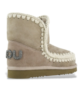 Mou Leren laarzen Eskimo 18 Glitter Logo taupe