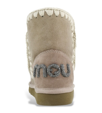 Mou Skórzane buty Eskimo 18 Glitter Logo taupe