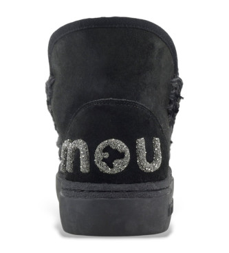 Mou Ankelstvlar i lder Eskimo bold glitter logo svart