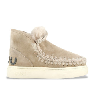 Mou Lederstiefeletten Eskimo sneak bold glitter logo braun