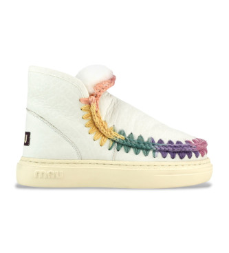 Mou Lederstiefeletten Eskimo-Sneaker fette Regenbogennhte beige, multicolor