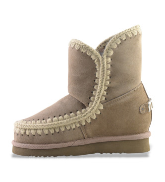 Mou Lederstiefeletten Inner WedgeSh groes Metall-Logo taupe 