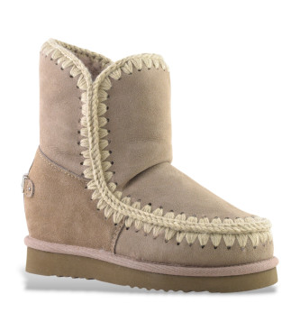 Mou Bottines en cuir Inner WedgeSh big metal logo taupe 