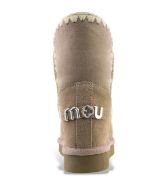 Mou Botins de couro Inner WedgeSh big metal logo taupe 