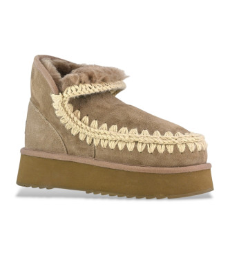 Mou Leather ankle boots Mini Eskimo Platform brown