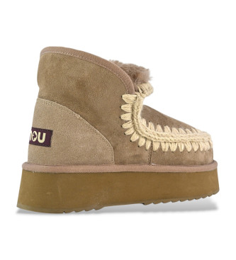 Mou Bottines en cuir Mini Eskimo Platform marron