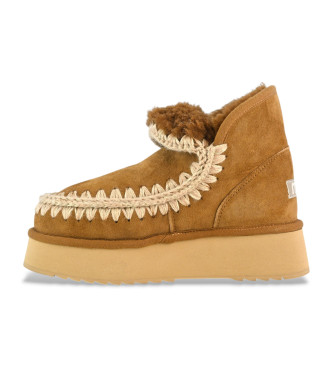 Mou Leather ankle boots Mini Eskimo Platform brown