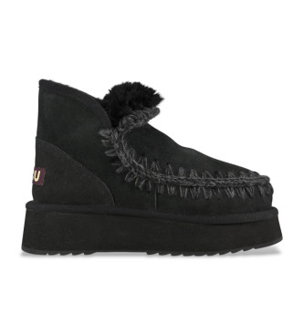 Mou Lederstiefeletten Mini Eskimo Platform schwarz