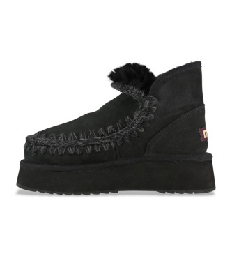 Mou Leather ankle boots Mini Eskimo Platform black