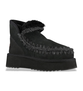 Mou Lederstiefeletten Mini Eskimo Platform schwarz