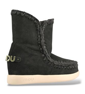 Mou Stiefeletten aus Leder New Inner Wedge Schwarz
