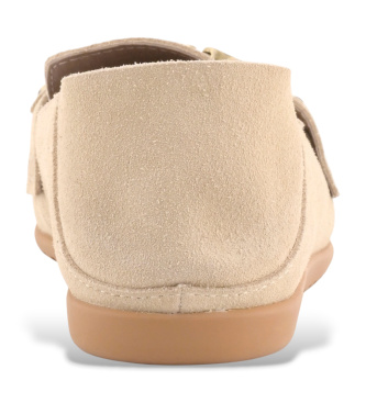 Mou Beige slip-on loafers i mocka