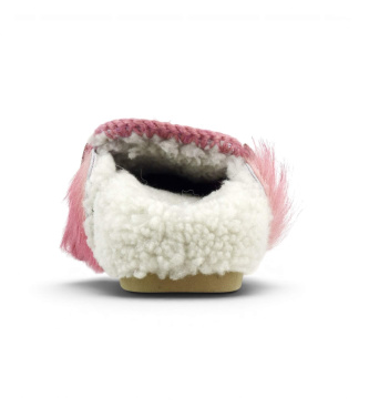 Mou Pantofole in Pelle Winter Bio Slide Long Hair Ponyskin rosa