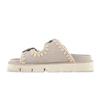 Mou Bio-sandaler med to spnder taupe