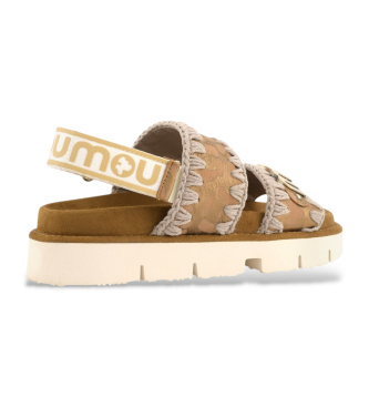 Mou Sandaler med Bio-logotyp i brunt