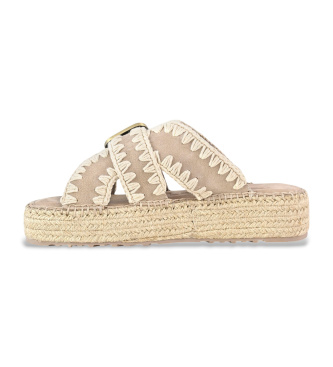 Mou Sandalias de ante Jute beige