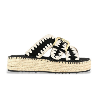 Mou Black jute sandals