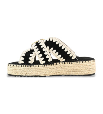 Mou Black jute sandals