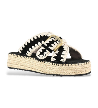 Mou Black jute sandals