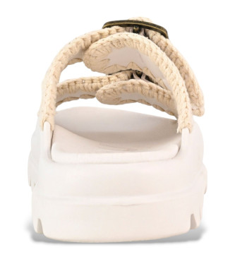 Mou White two buckle sandals