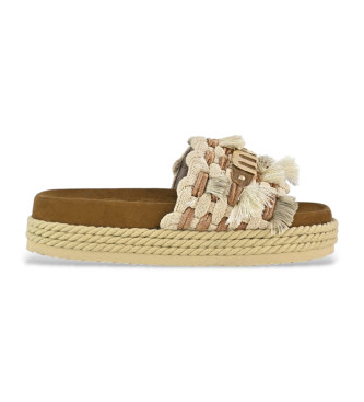 Mou Beige monoband sandals