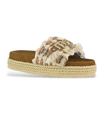 Mou Beige sandaler med monobnd