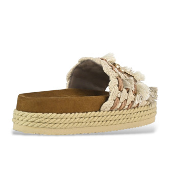 Mou Beige monoband sandals