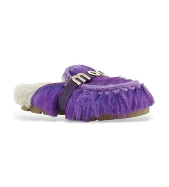 Mou Baskets en cuir lilas avec logo poney