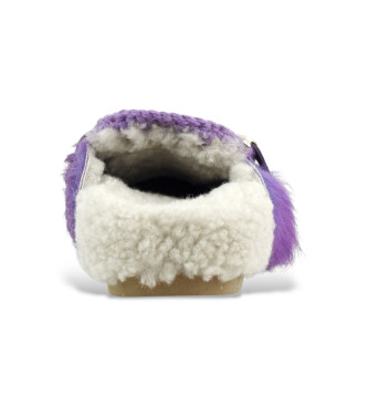 Mou Baskets en cuir lilas avec logo poney