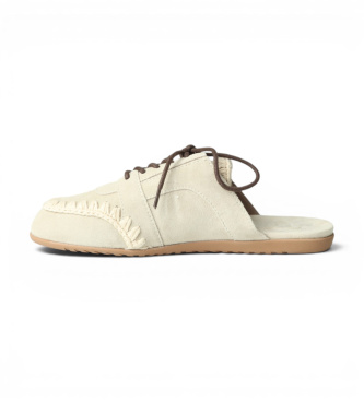Mou Beige Leather Sabot Shoes