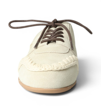 Mou Beige Leather Sabot Shoes
