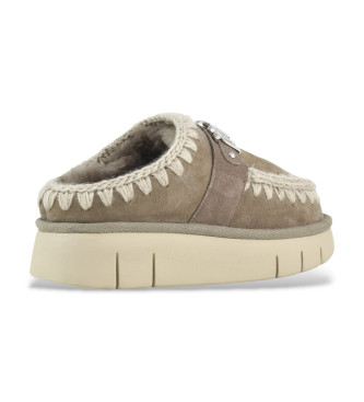 Mou Grnlich braune Bounce Lederclogs