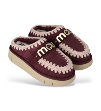 Mou Bounce Leder Clogs kastanienbraun