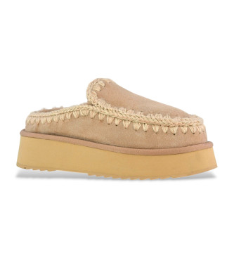 Mou Clogs Eskimo Plattform beige Lederclogs