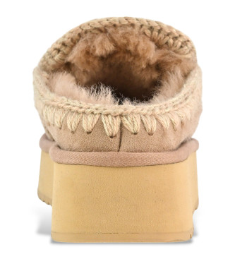 Mou Clog Eskimo Platform beige leather clogs