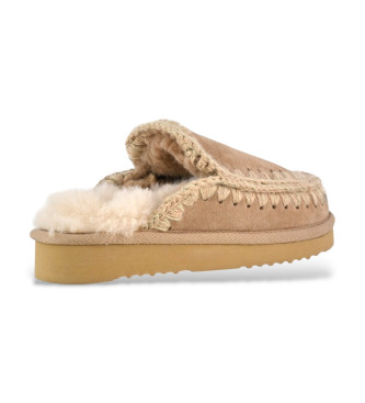 Mou Braune Eskimo-Lederclogs