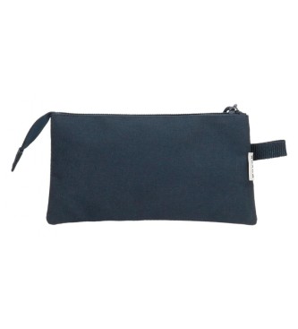 Movom Movom Always on the move three compartment pencil case navy blue
