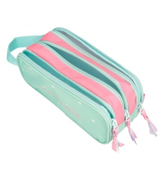 Movom Movom La vita  Bella Trousse  crayons turquoise  trois compartiments