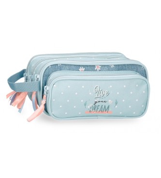 Movom Movom Valise  cinq compartiments Live your dreams bleu turquoise