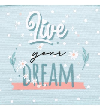 Movom Movom Live your dreams case triple compartment turquoise blue