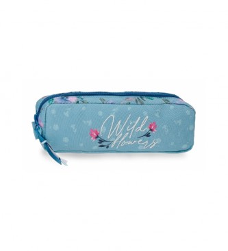 Movom Movom Wild Flowers trousse  crayons bleue -22x7x3cm