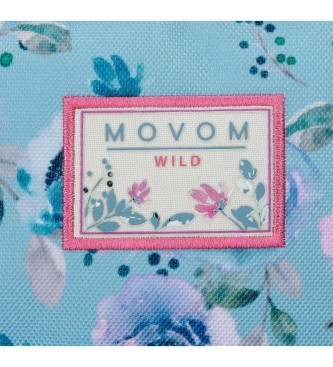 Movom Movom Wild Flowers Three compartments blue pencil case -22x12x5cm
