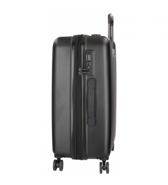 Movom Conjunto de bagagem em madeira preta Movom -38,5x55x55x20cm / 49x70x28cm