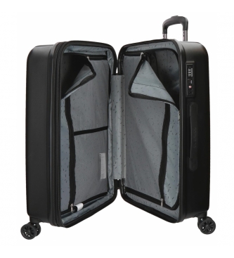 Movom Conjunto de bagagem em madeira preta Movom -38,5x55x55x20cm / 49x70x28cm