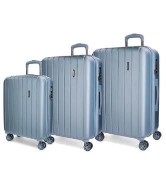 Movom Bois Luggage Set Movom 55-65-75cm rigide Plata