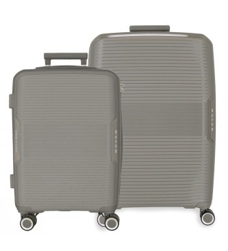 Movom Inari hard sided suitcase set 55 - 68 cm grey